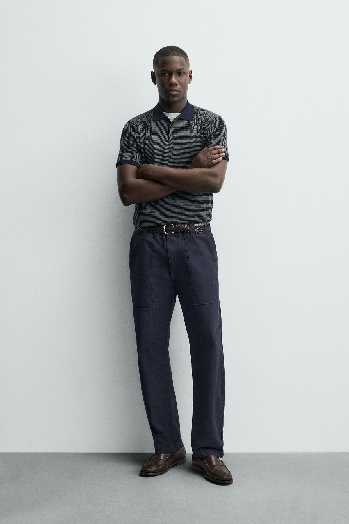 Gestreiftes Strickpolo