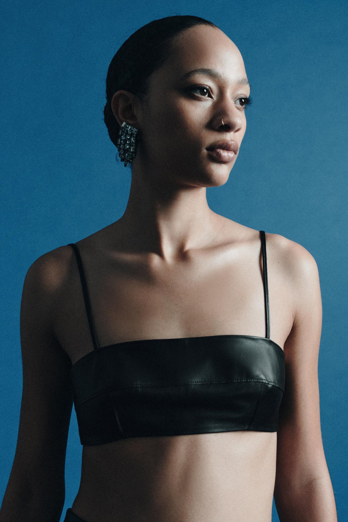 Leder-Bandeau-Top, limitierte Auflage