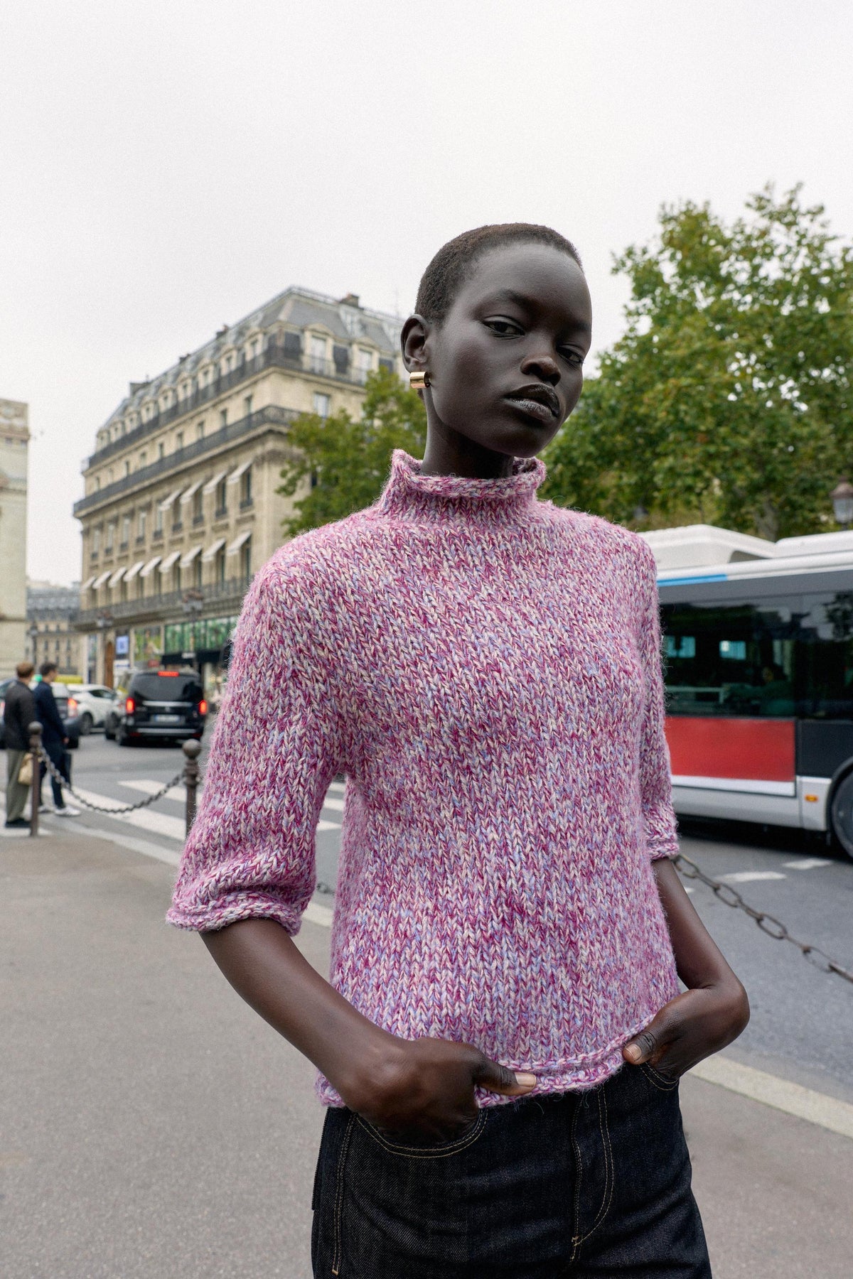 Mehrfarbiger Strickpullover