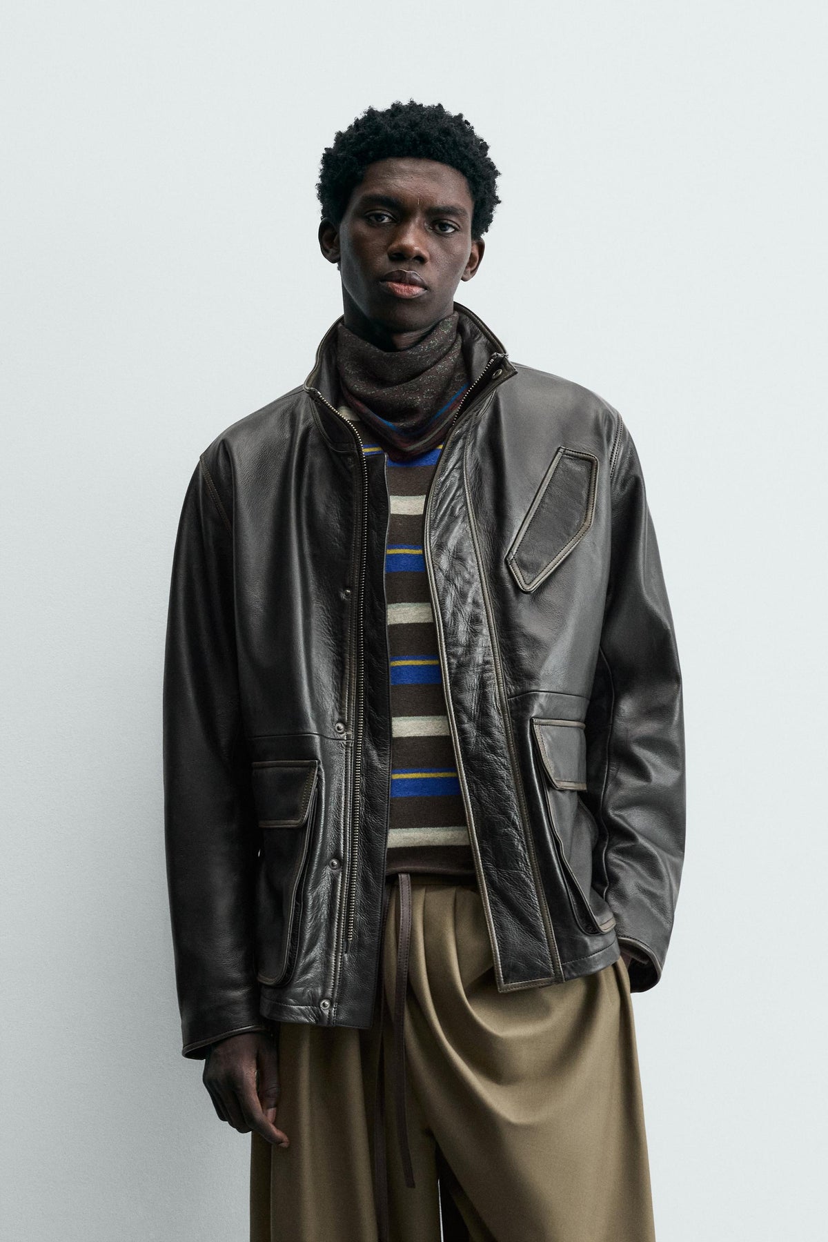 Lederjacke mit Taschen