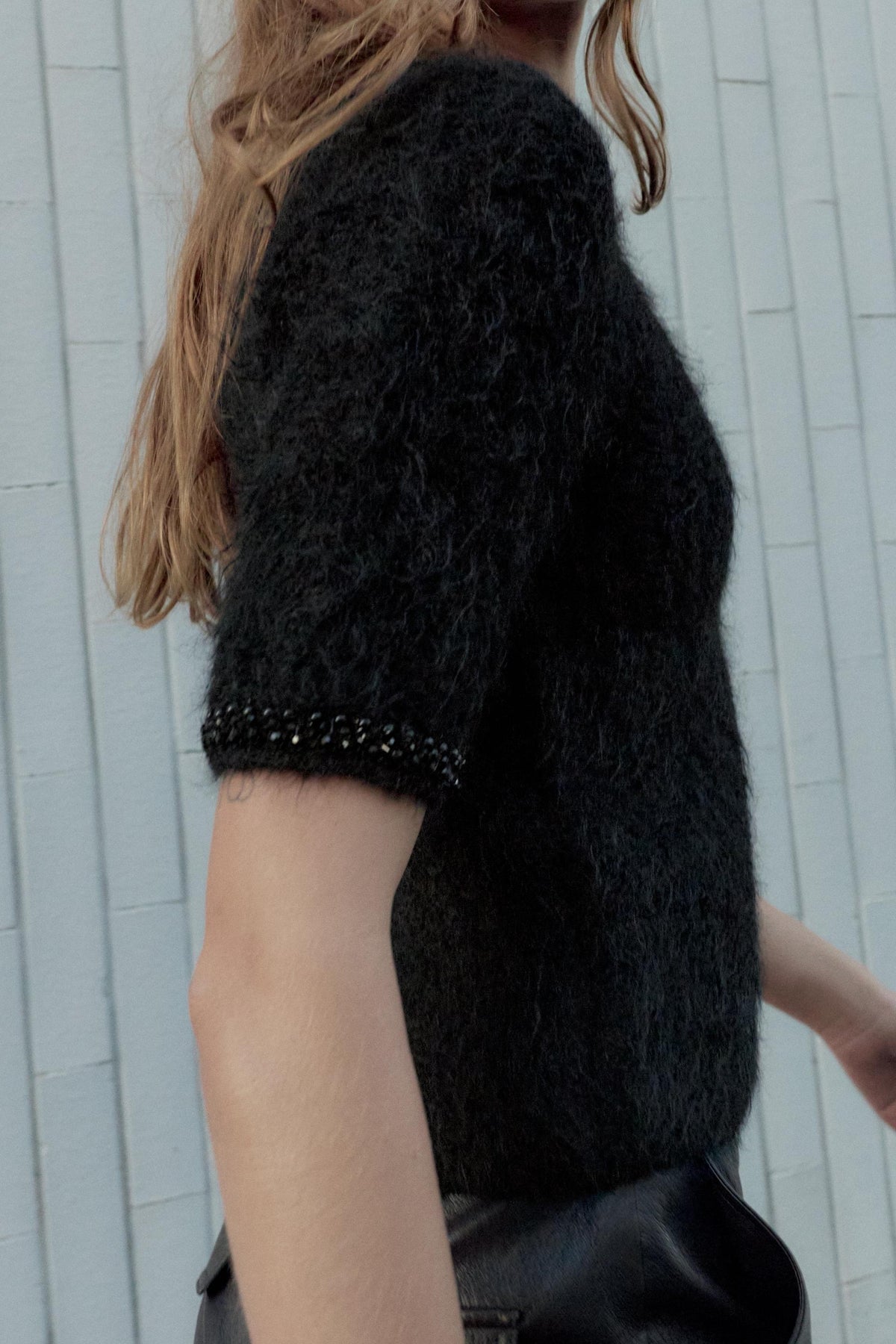 Strickpullover mit Schmuckstein