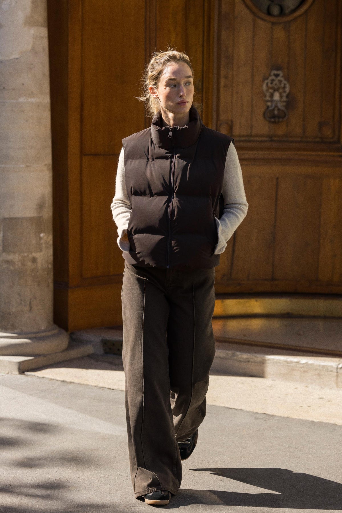 RUBBERISED PUFFER GILET - Image 1