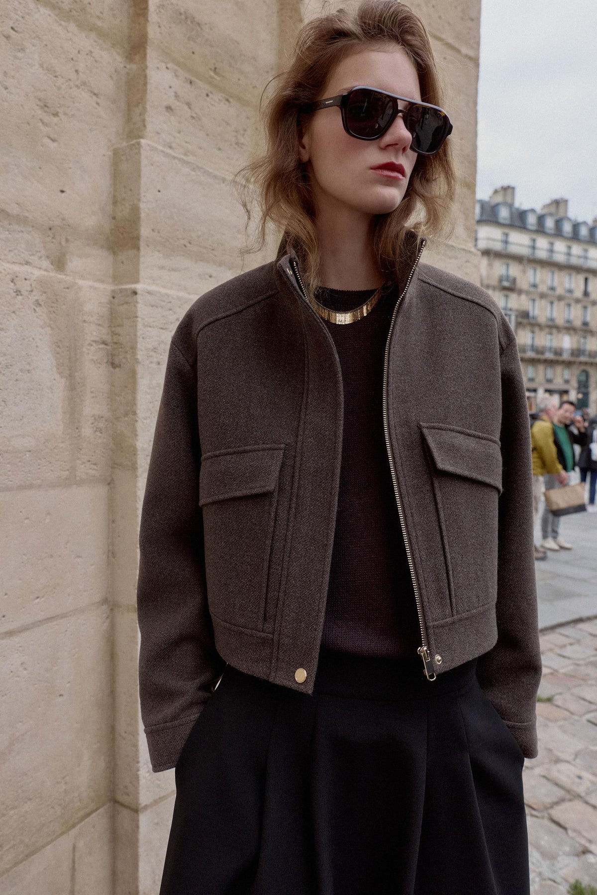 Weiche Jacke mit hohem Kragen