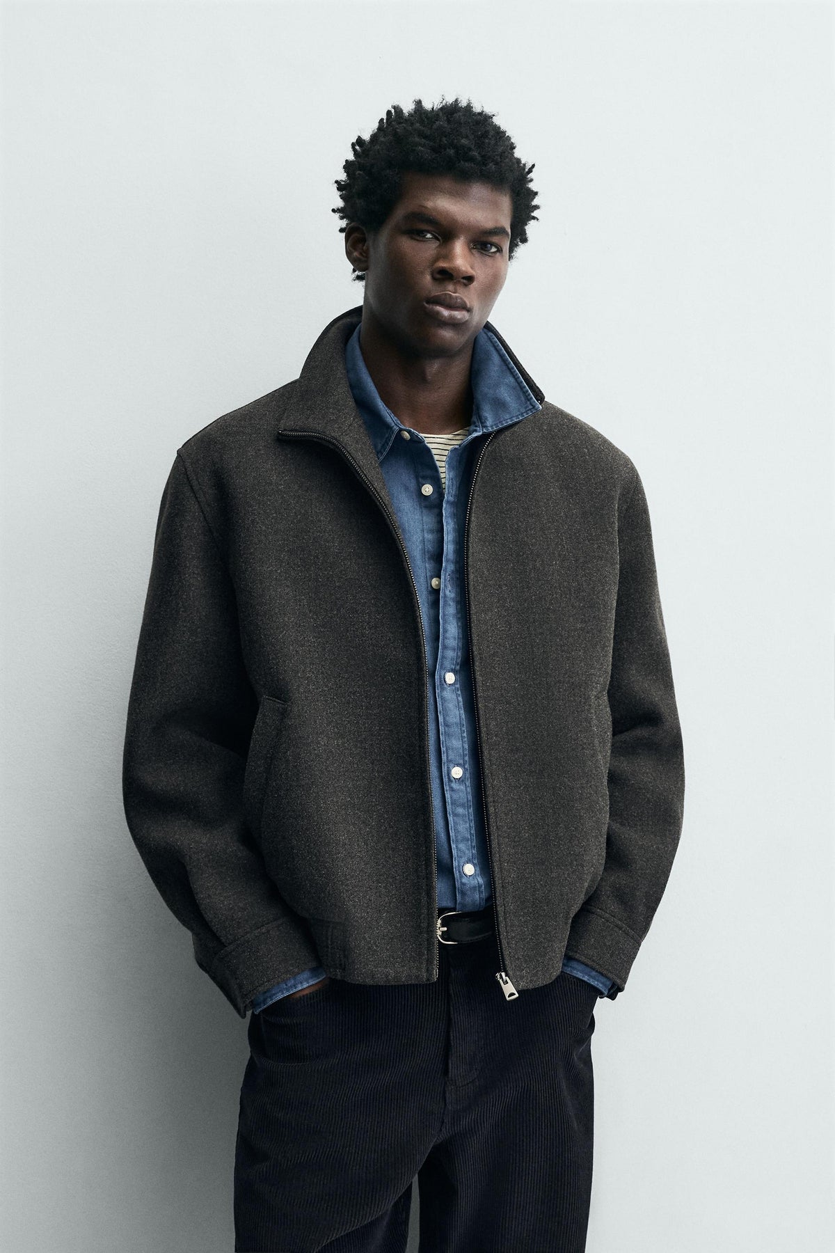 Stoffjacke mit Reißverschluss