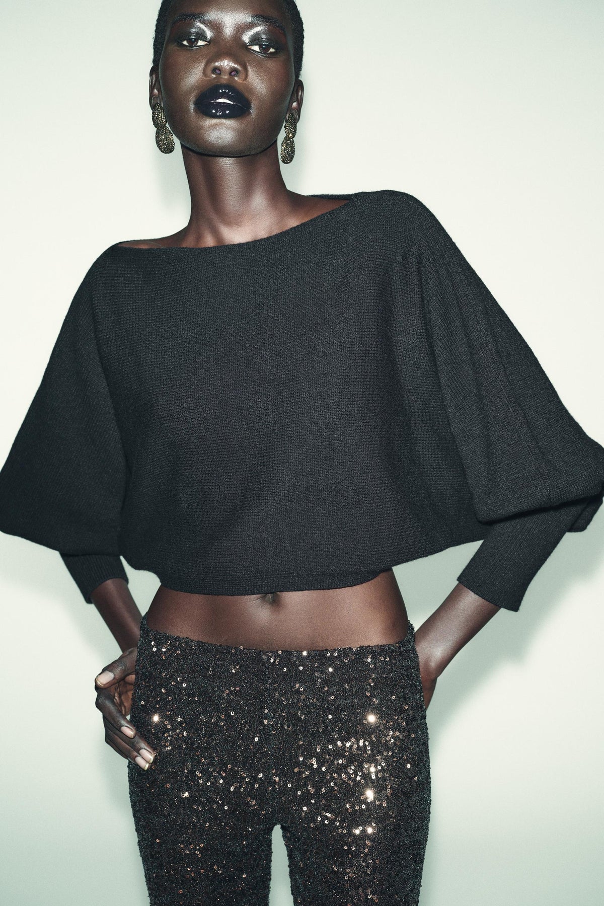 Strickpullover mit Puffärmeln