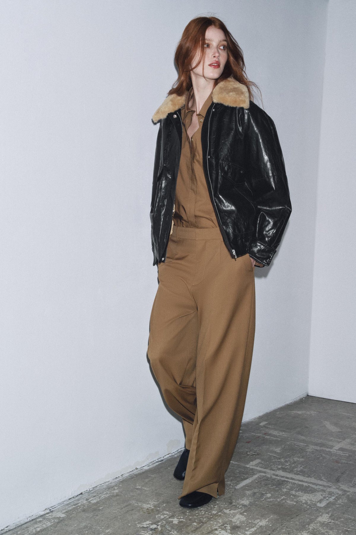 Jacke mit Kunstpelzkragen