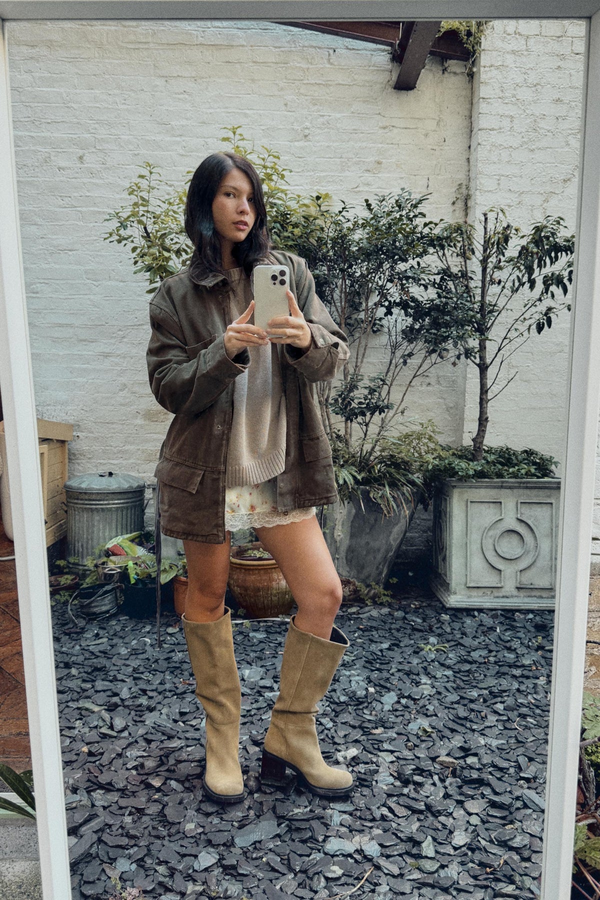 Cordjacke mit Kragen