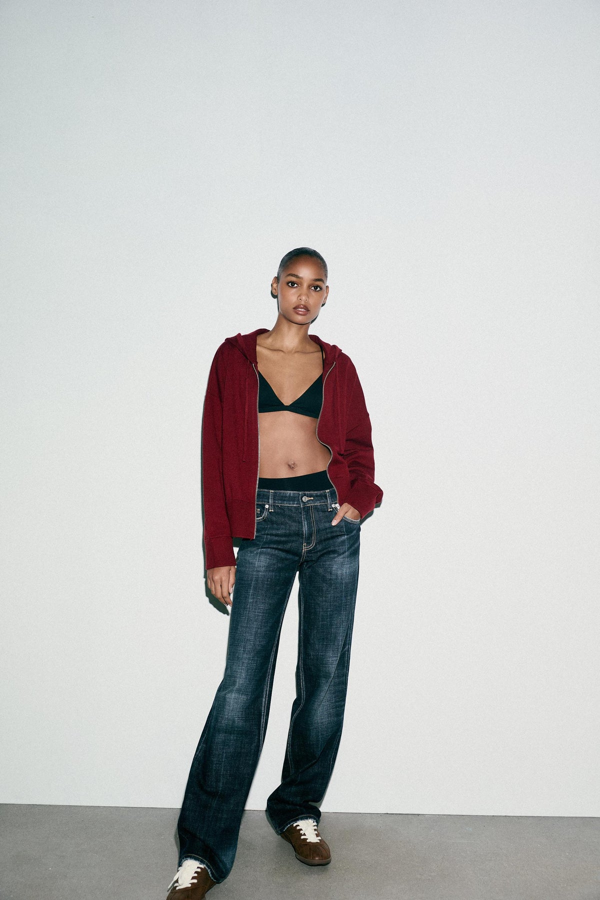 Strickpullover mit Kapuze