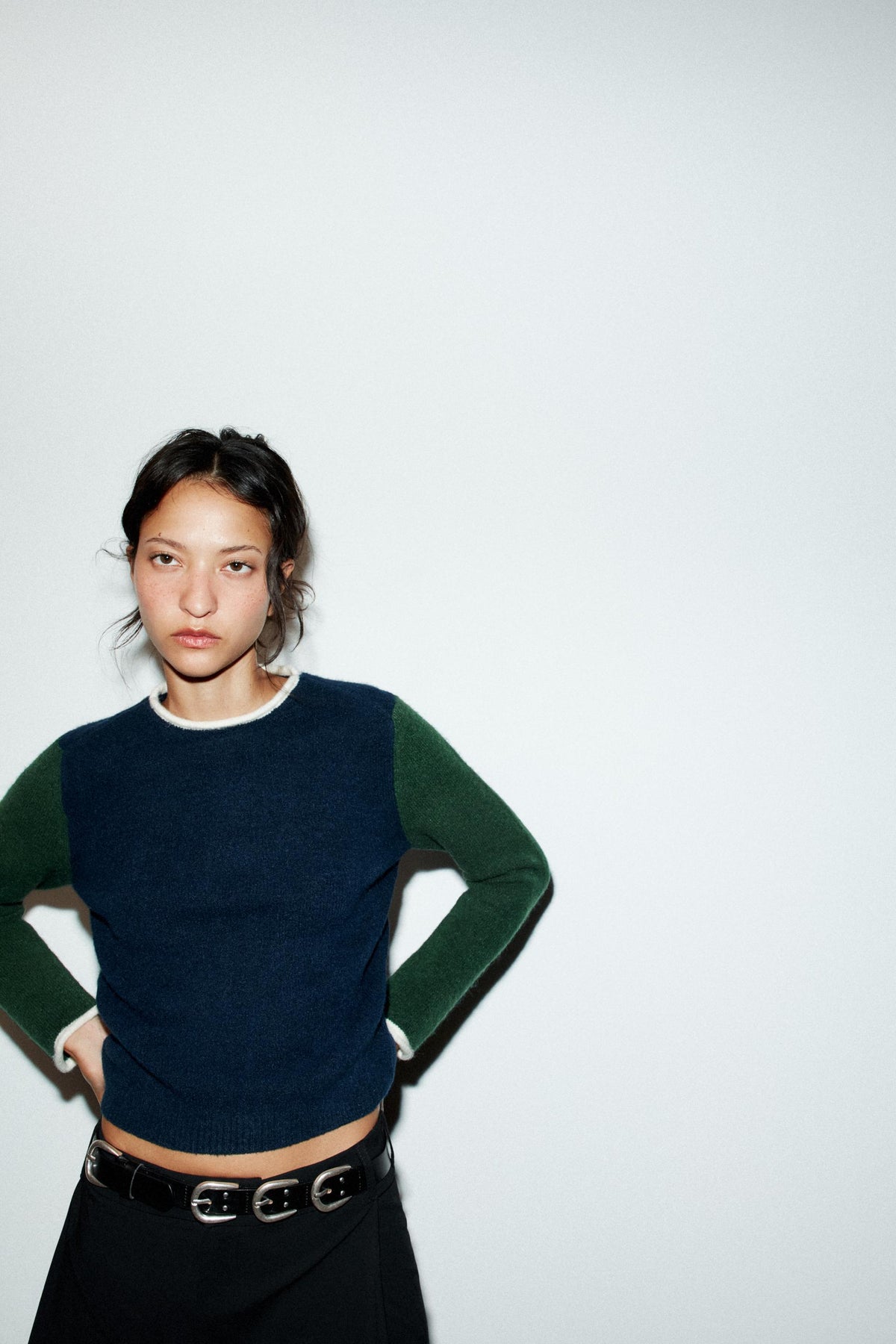 Strickpullover mit Farbblockmuster