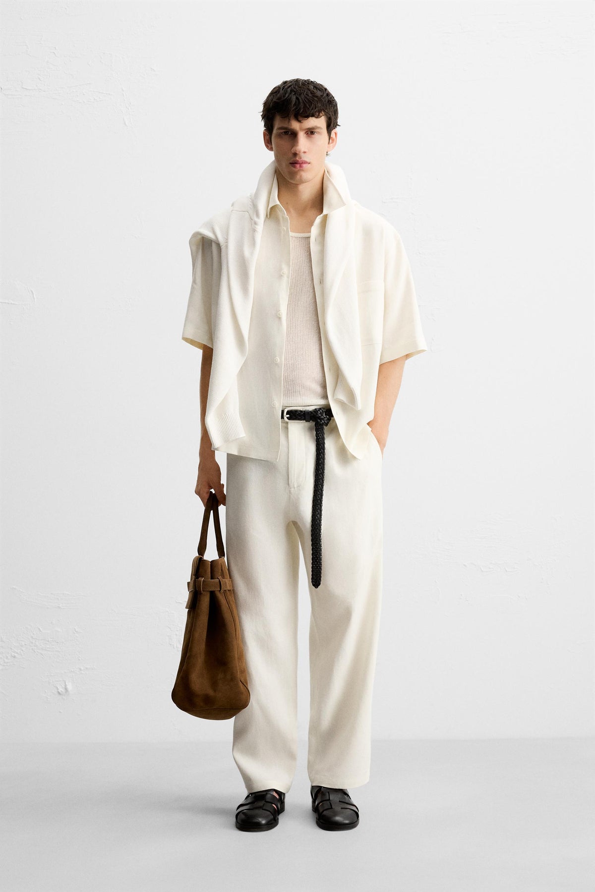VISCOSE AND JUTE SHIRT - Image 1