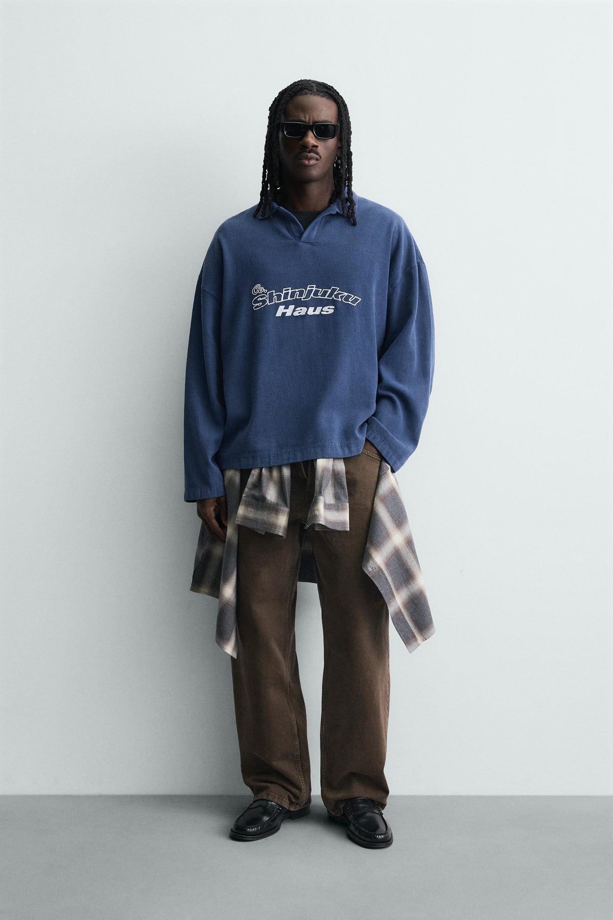 Polohemd mit Struktur und Stickerei