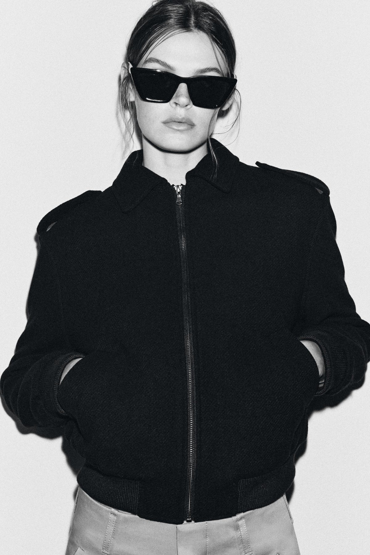 Bomberjacke aus Wollmischung