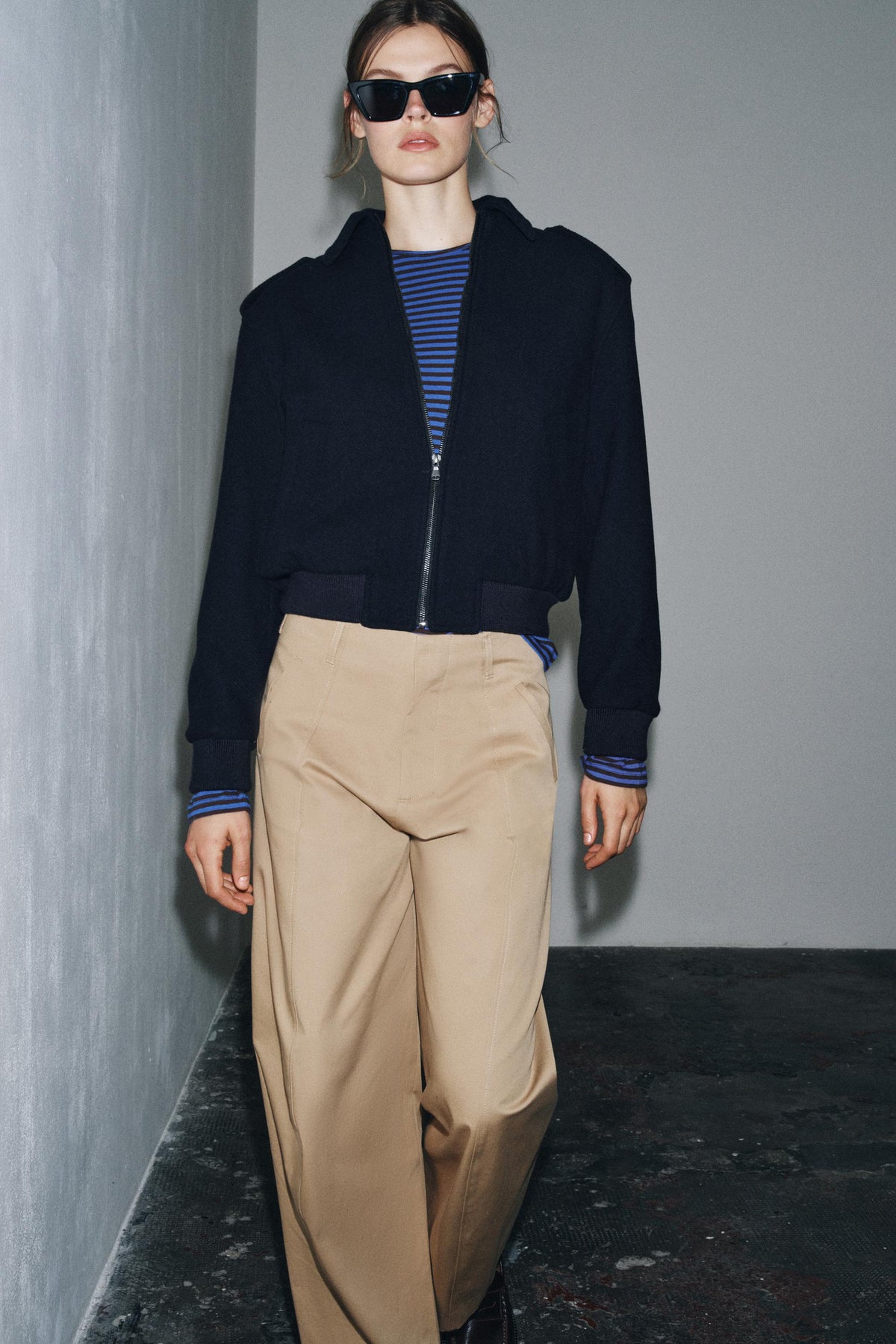 Bomberjacke aus Wollmischung