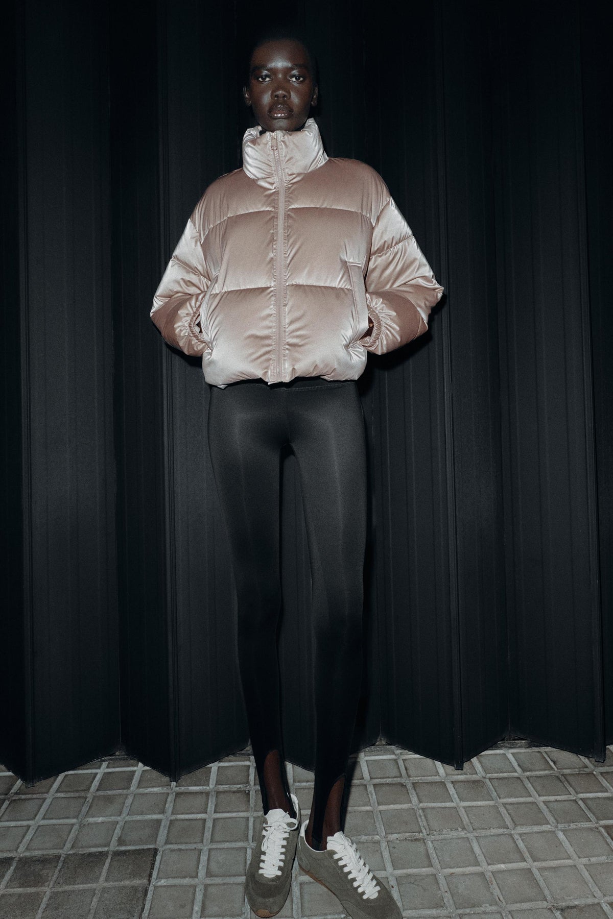 SHINY WATER-REPELLENT WINDBREAKER ANORAK - Image 1