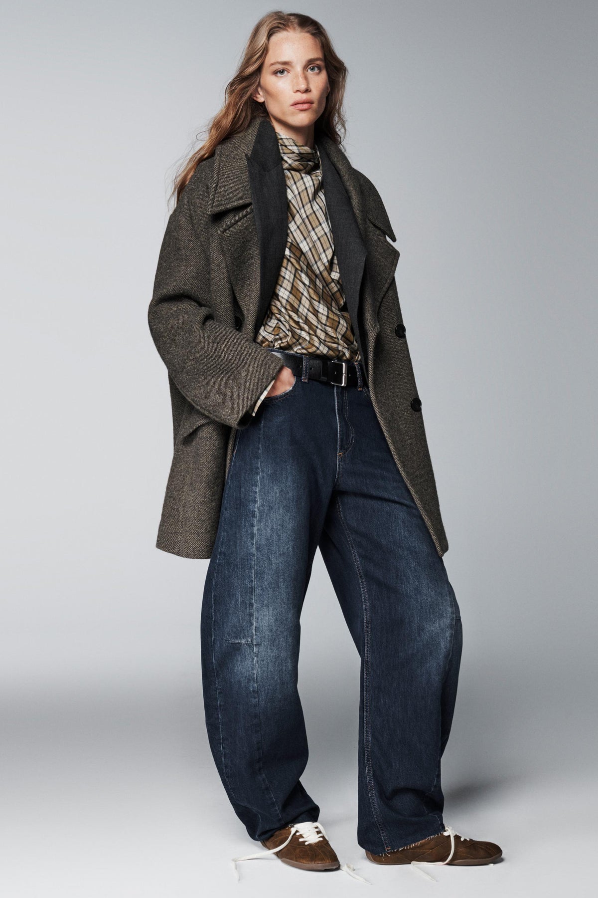 ZW COLLECTION WOOL BLEND DOUBLE-BREASTED COAT - Image 1