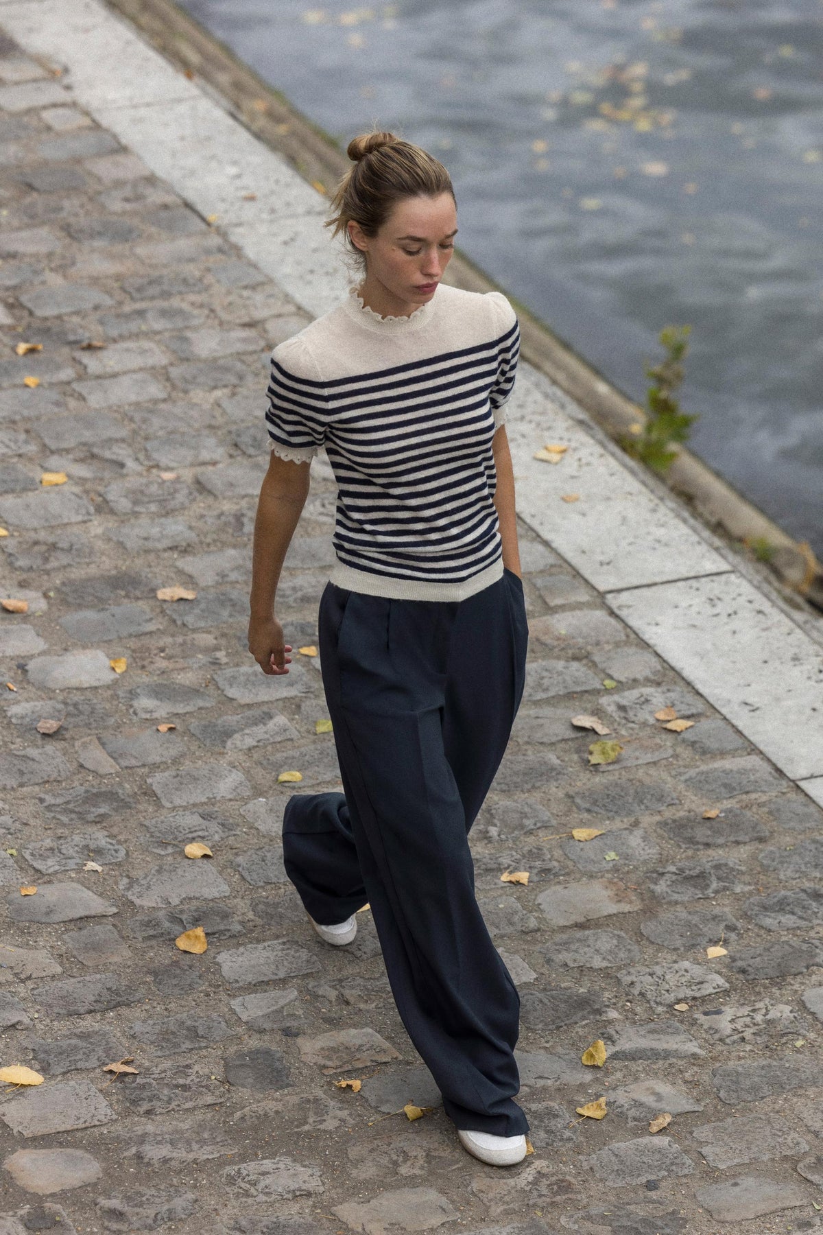 Gestreifter Strickpullover