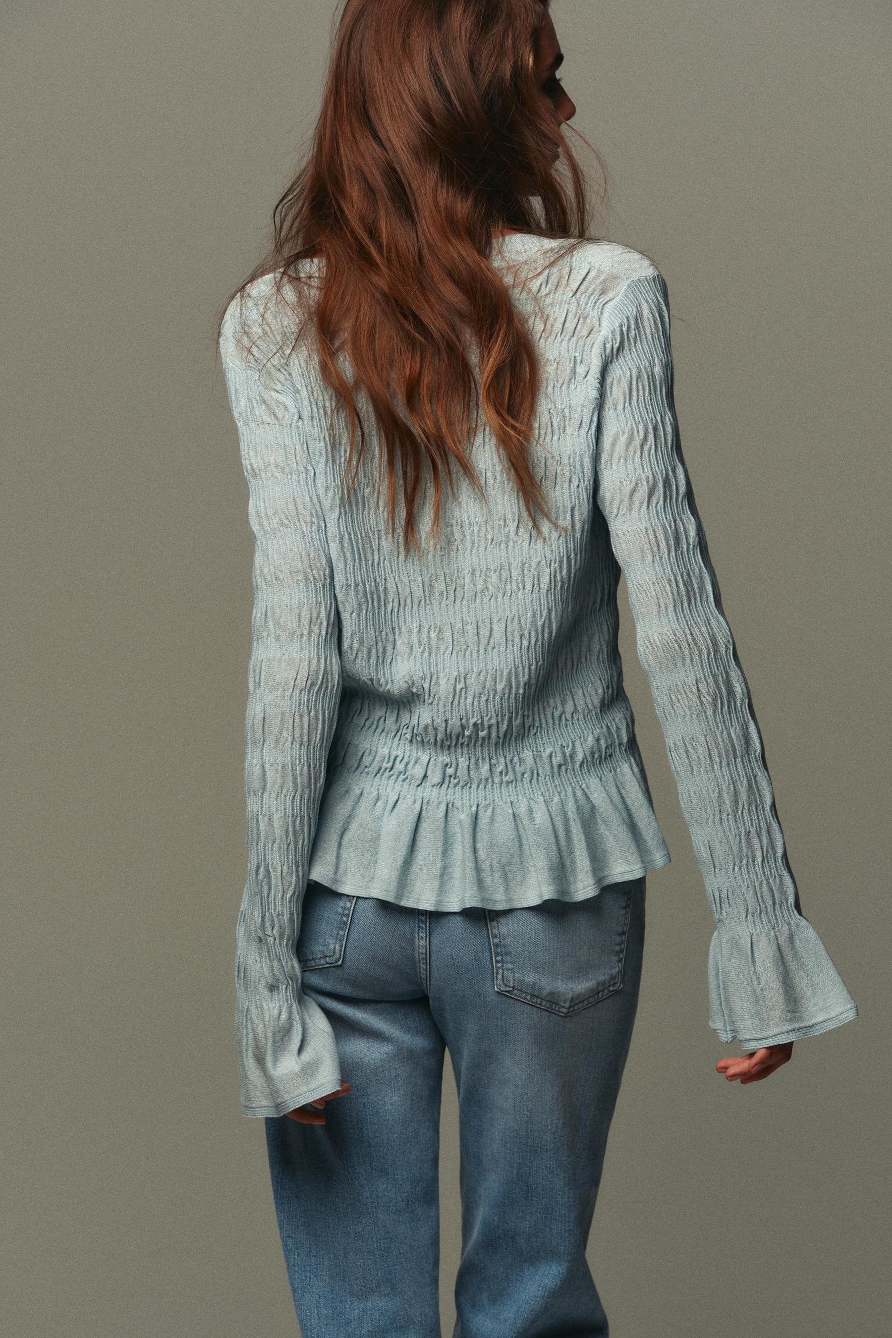 GATHERED KNIT CARDIGAN - Image 4