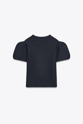 Strickpullover mit Puffärmeln