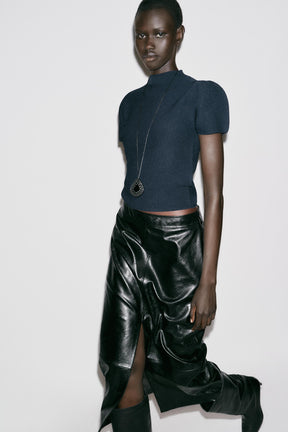 Strickpullover mit Puffärmeln