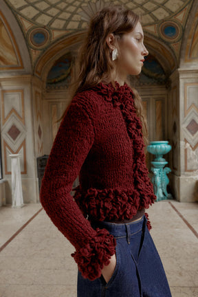 Fransenstrickjacke