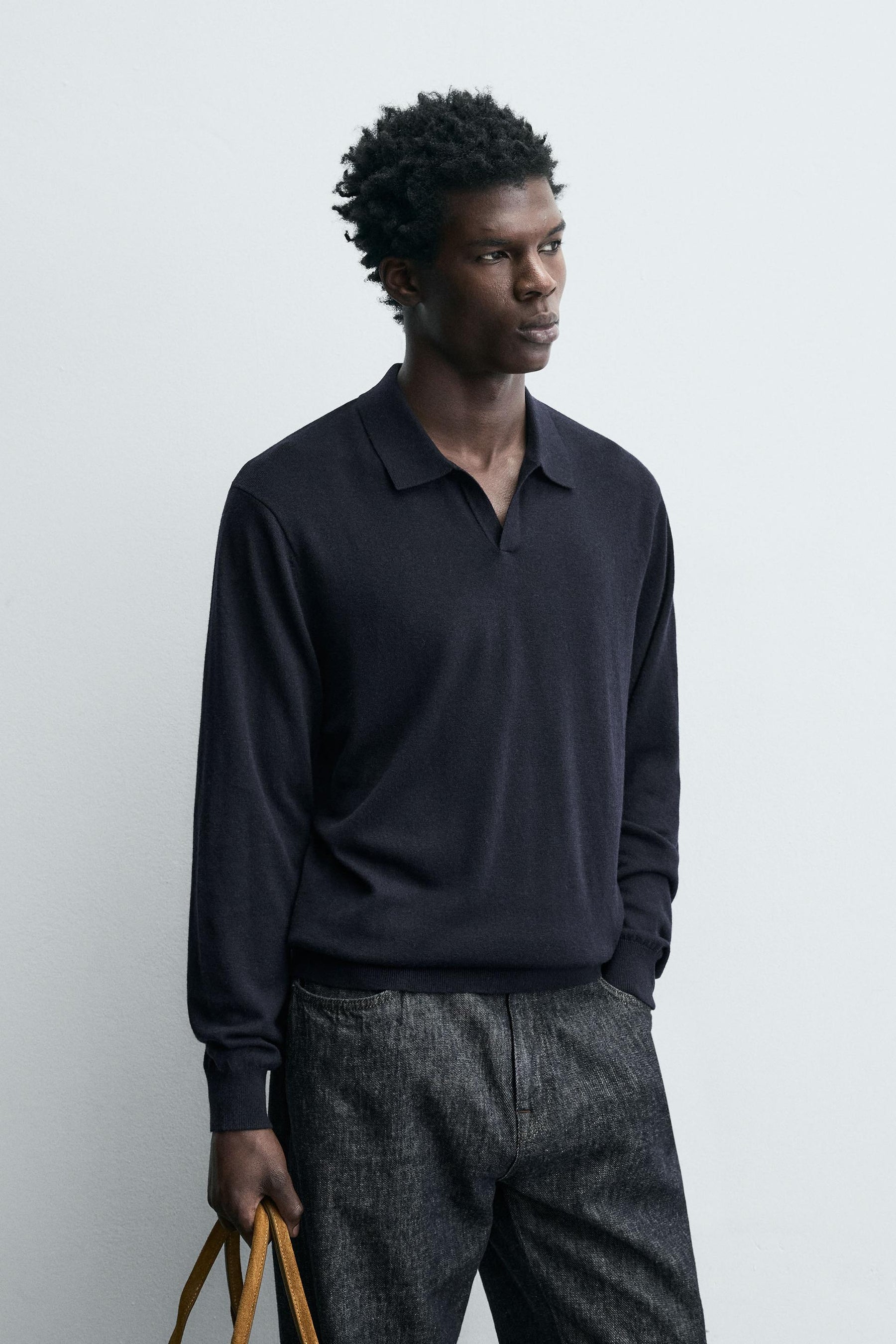 WOOL/SILK KNIT POLO SHIRT - Image 2