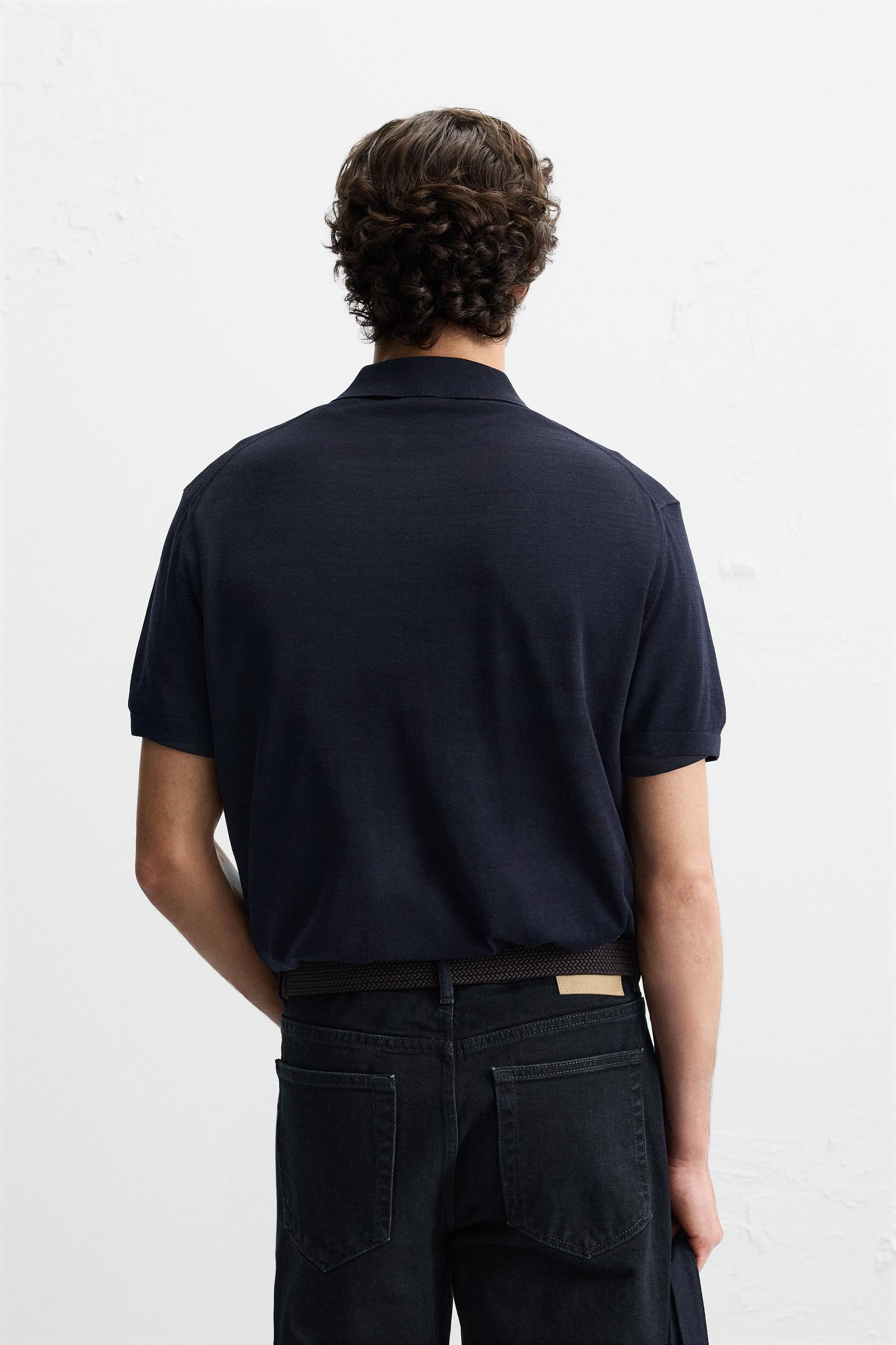 KNIT COTTON - SILK POLO SHIRT - Image 3