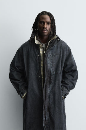 WASHED relaxed fit DENIM COAT - Image 2