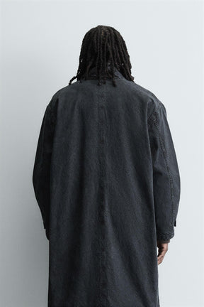 WASHED relaxed fit DENIM COAT - Image 3