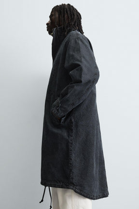 WASHED relaxed fit DENIM COAT - Image 5