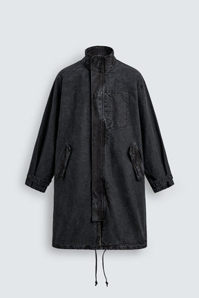 WASHED relaxed fit DENIM COAT - Image 7