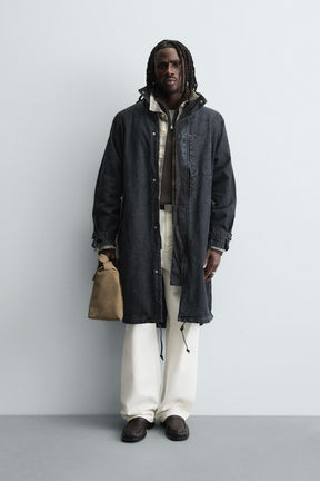WASHED relaxed fit DENIM COAT - Image 1