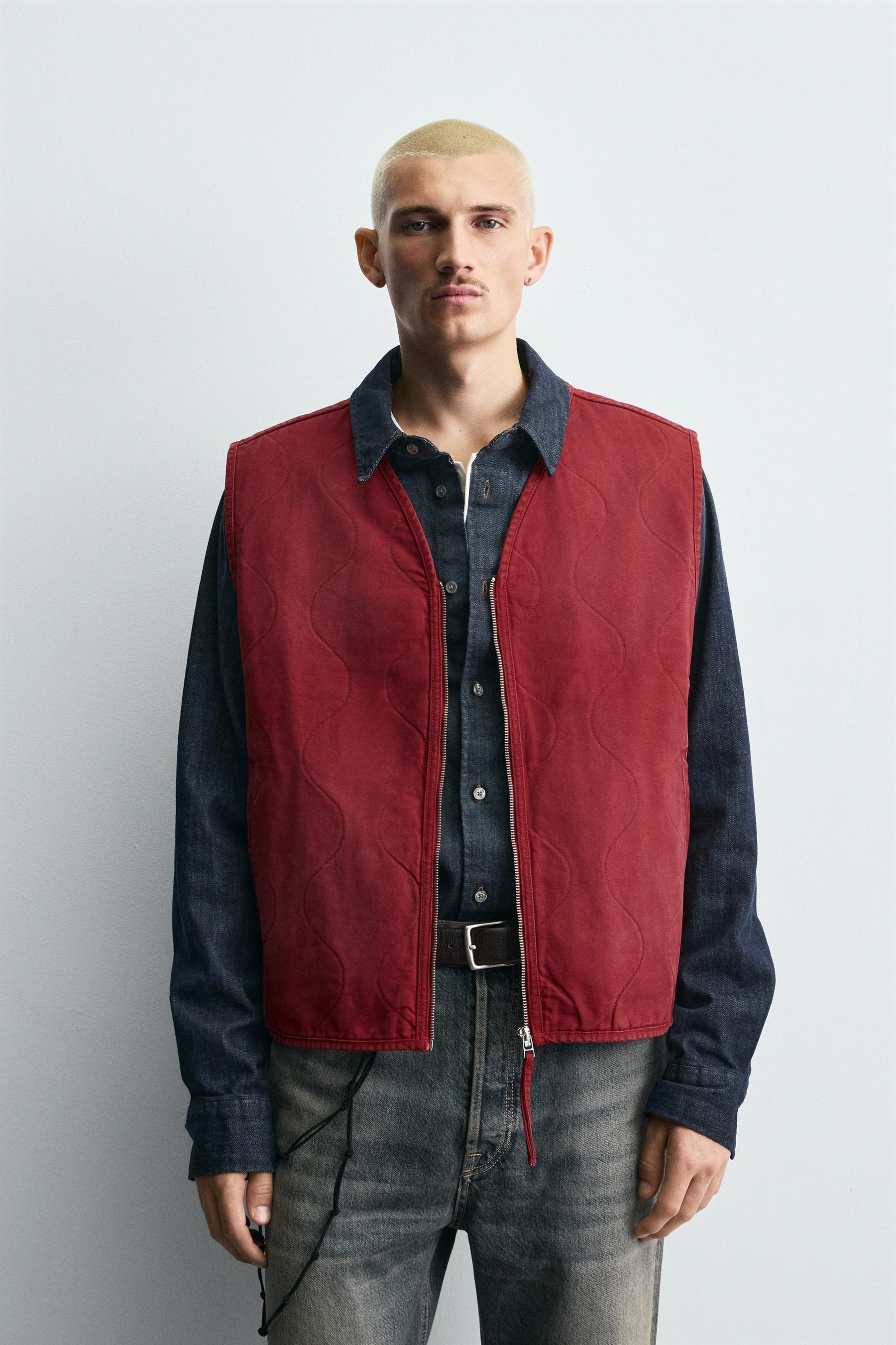WASHED TOPSTITCHED WAISTCOAT - Image 2