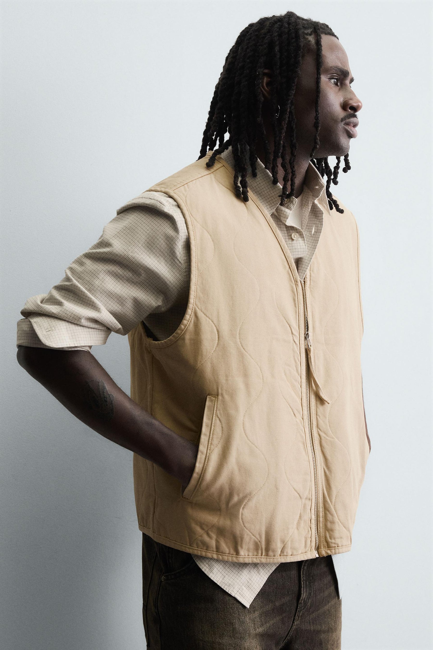 WASHED TOPSTITCHED WAISTCOAT - Image 5