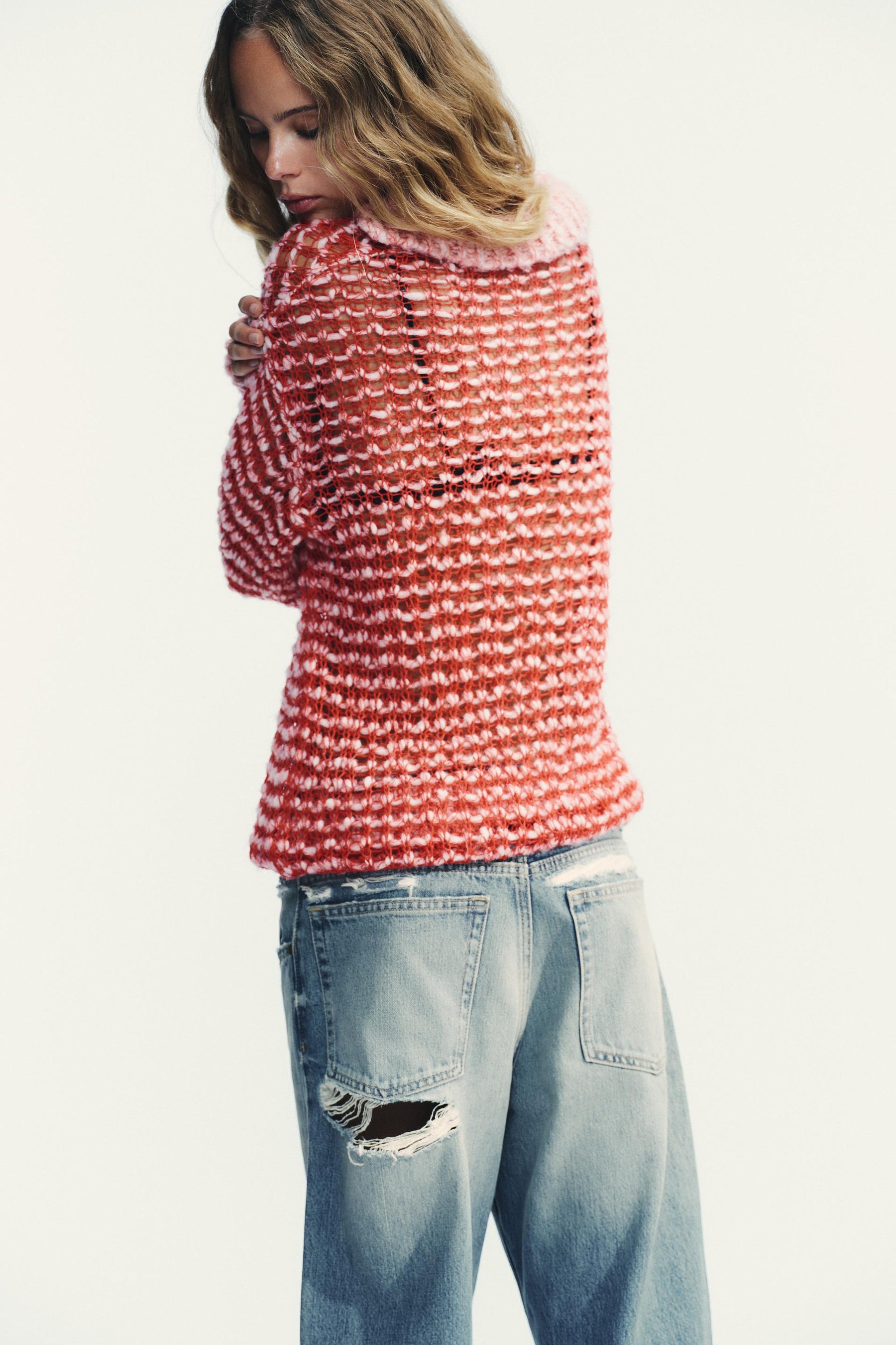 POINTELLE KNIT WOOL POLO SHIRT - Image 4