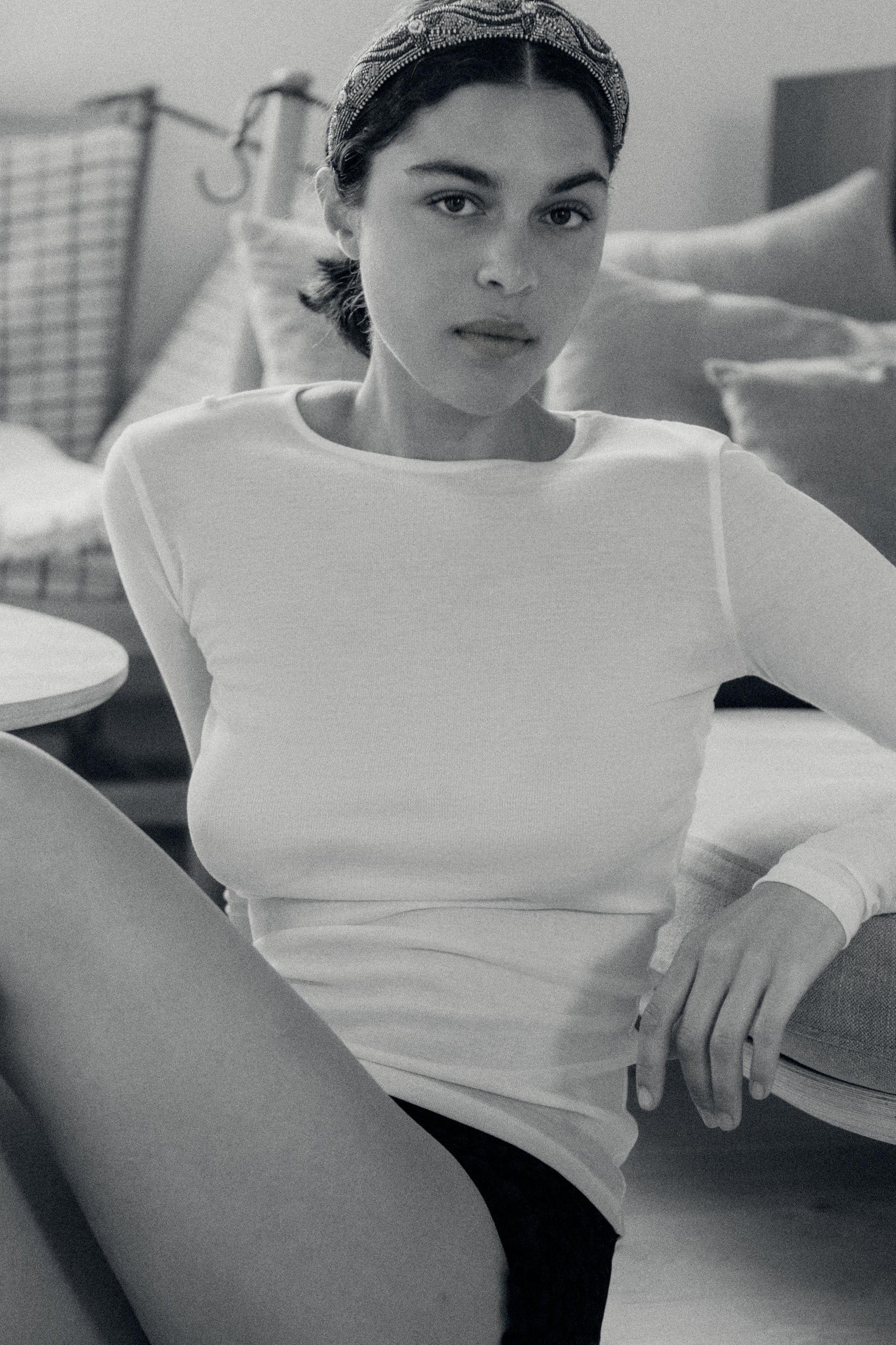 Lyocell-T-Shirt mit Rücken