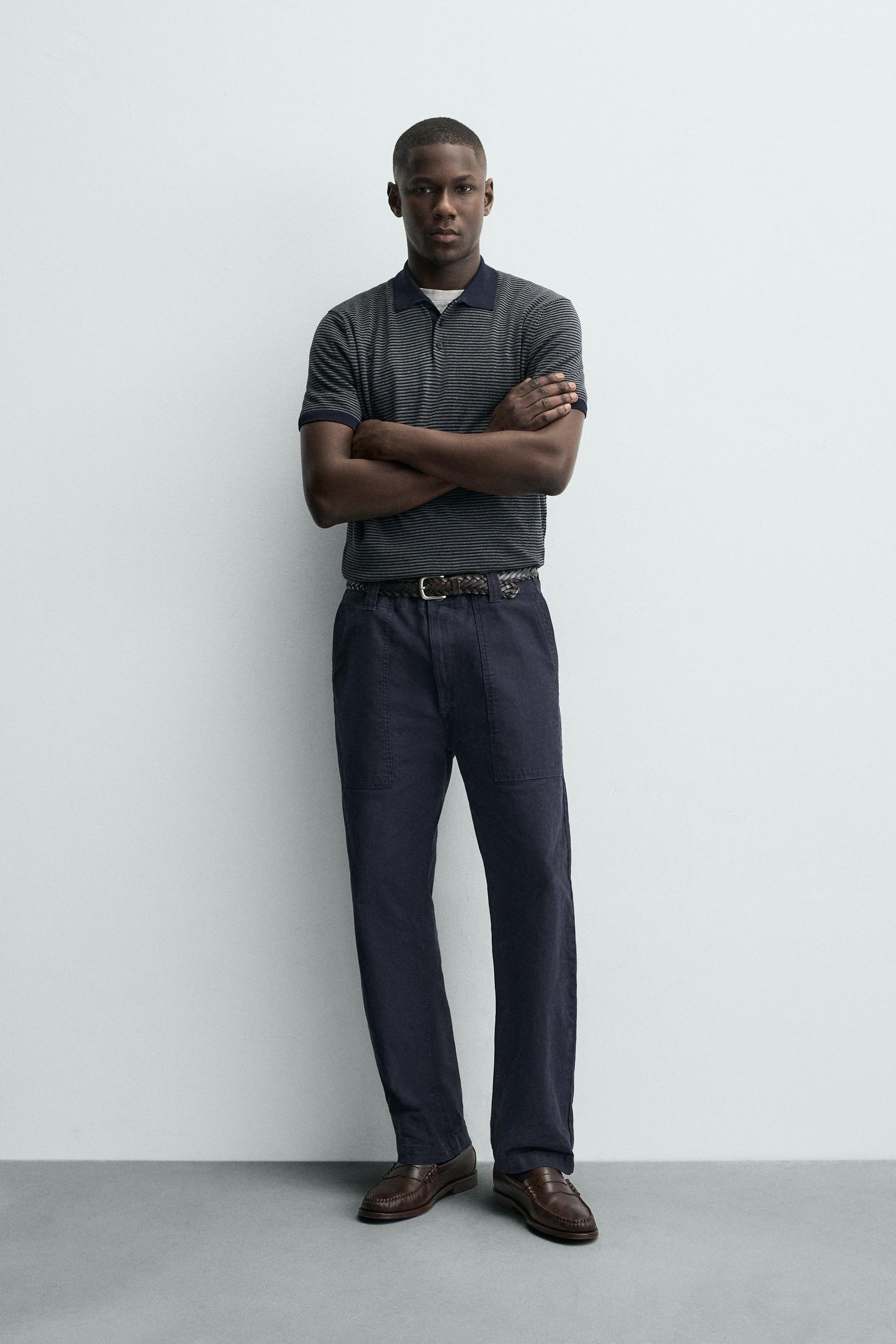 Gestreiftes Strickpolo