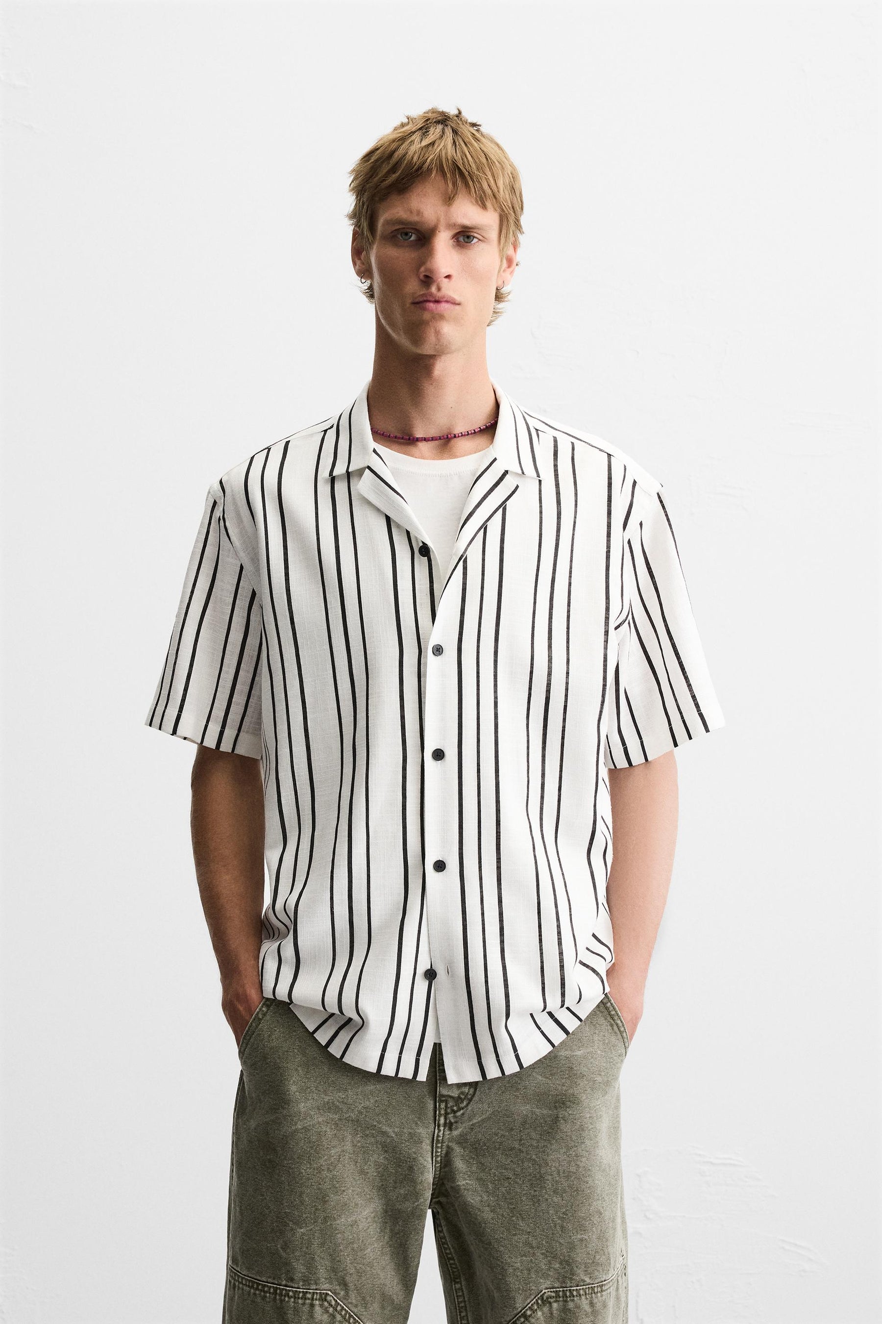 STRIPED FLOWING SHIRT - Image 2