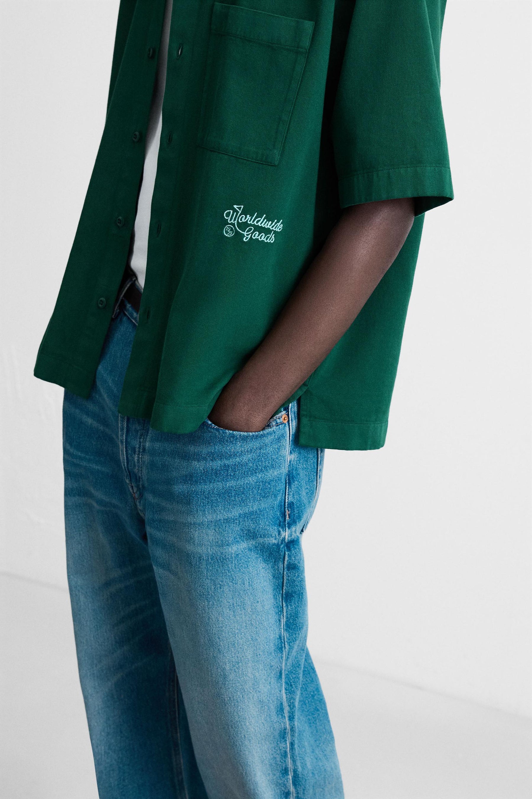 EMBROIDERED TEXTURED OVERSHIRT - Image 5