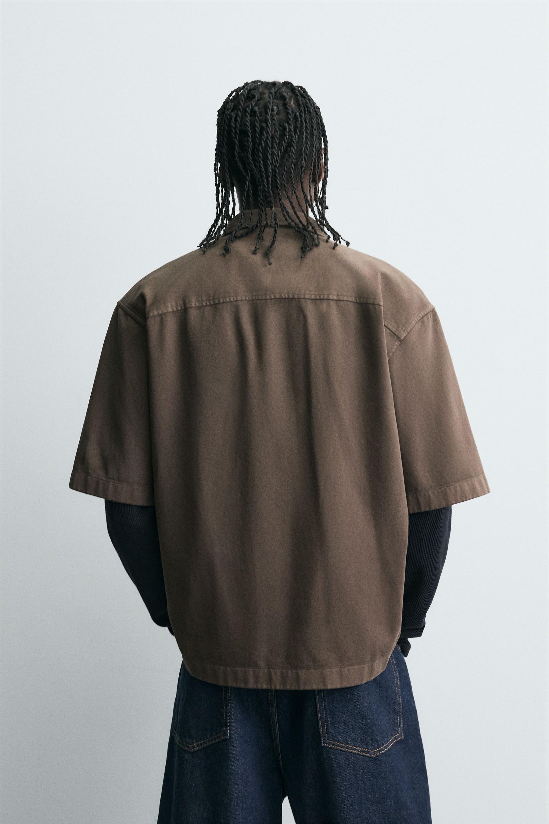 EMBROIDERED TEXTURED OVERSHIRT - Image 3