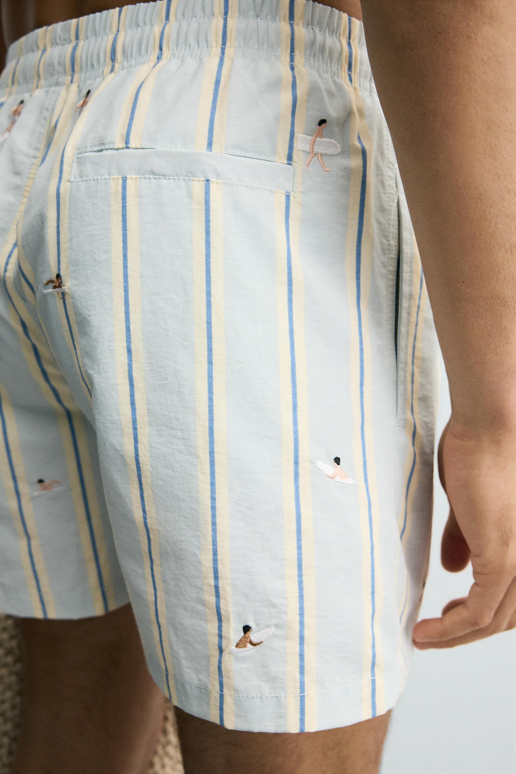 EMBROIDERED MID-LENGTH SWIMMING TRUNKS - Image 5