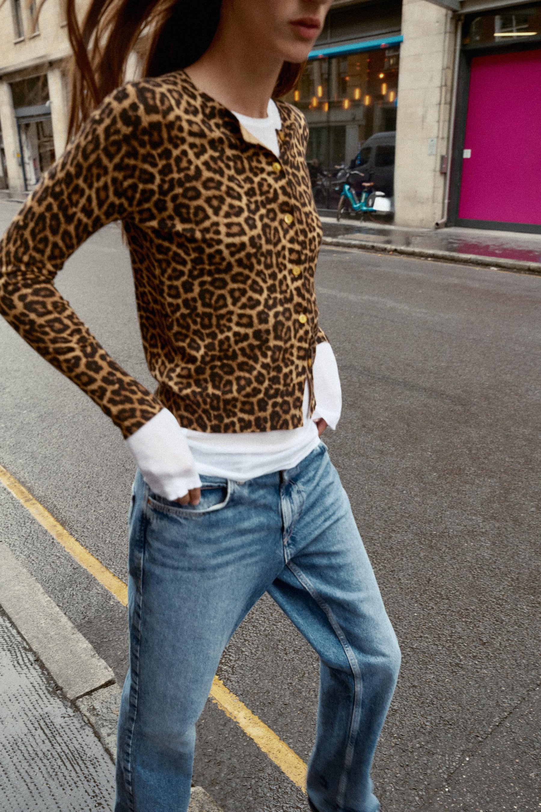 Cardigan mit Tiermuster