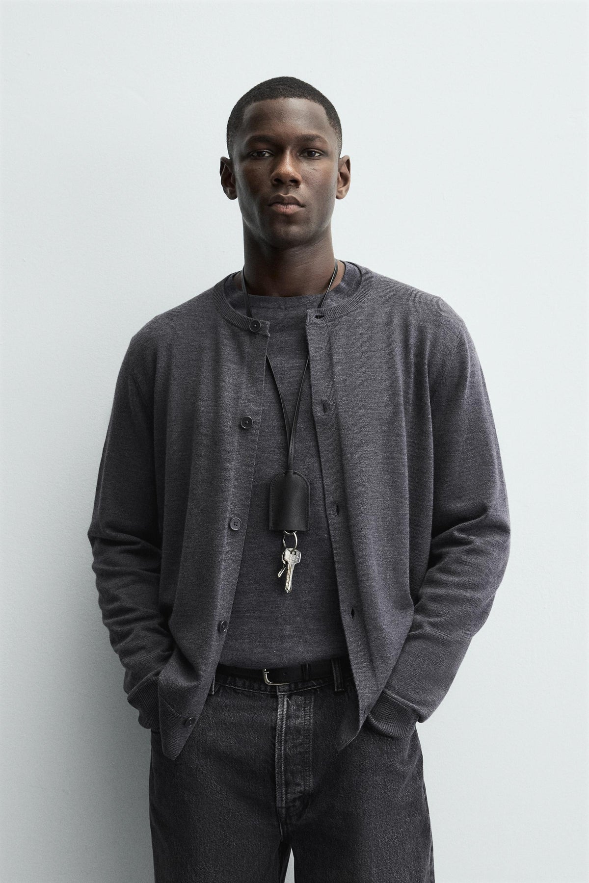 REGULAR FIT CARDIGAN WITH WOOL - Image 2