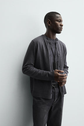 REGULAR FIT CARDIGAN WITH WOOL - Image 7