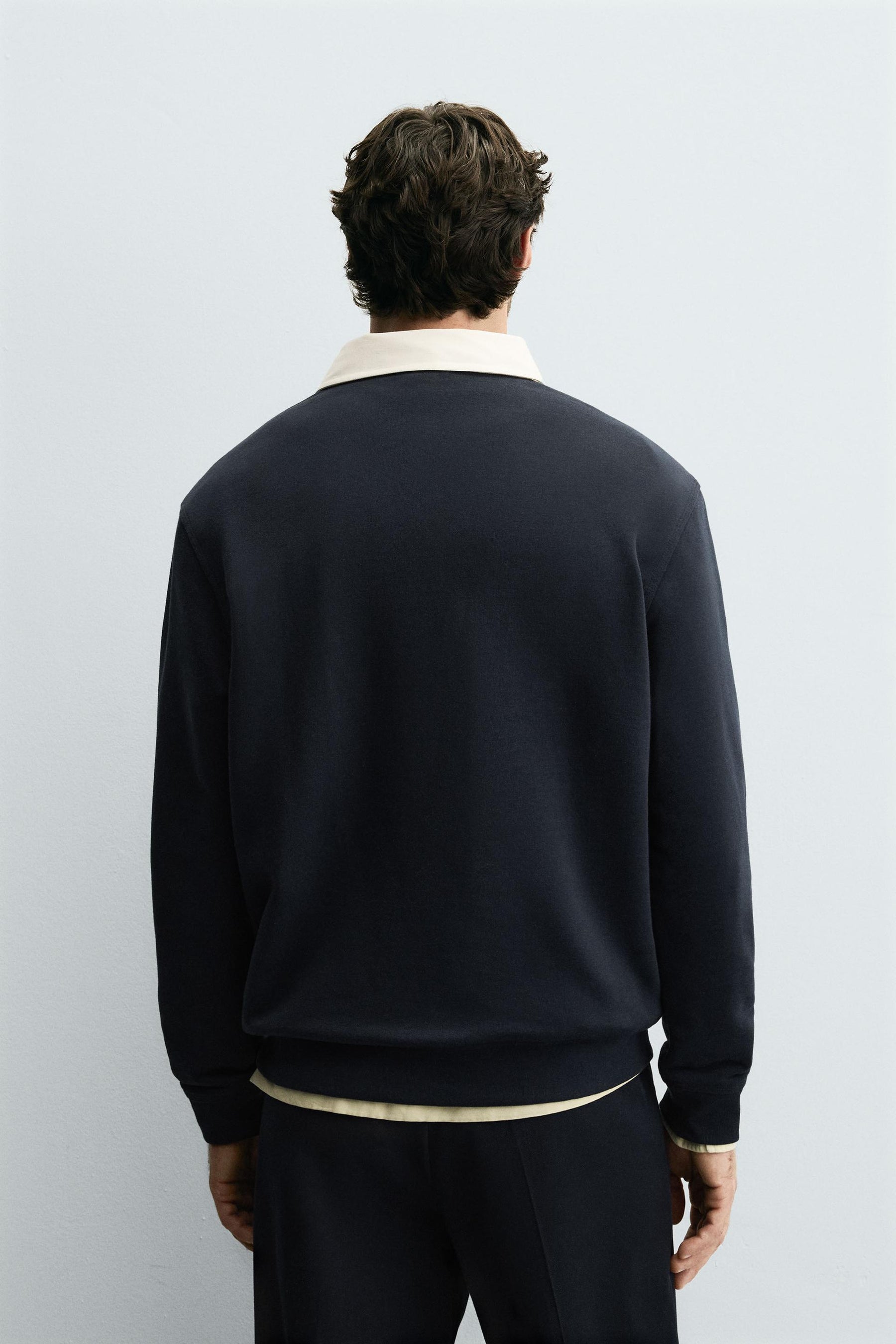 SWEATSHIRT WITH CONTRAST POLO COLLAR - Image 3