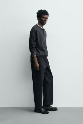 Gestreiftes Henley-Shirt