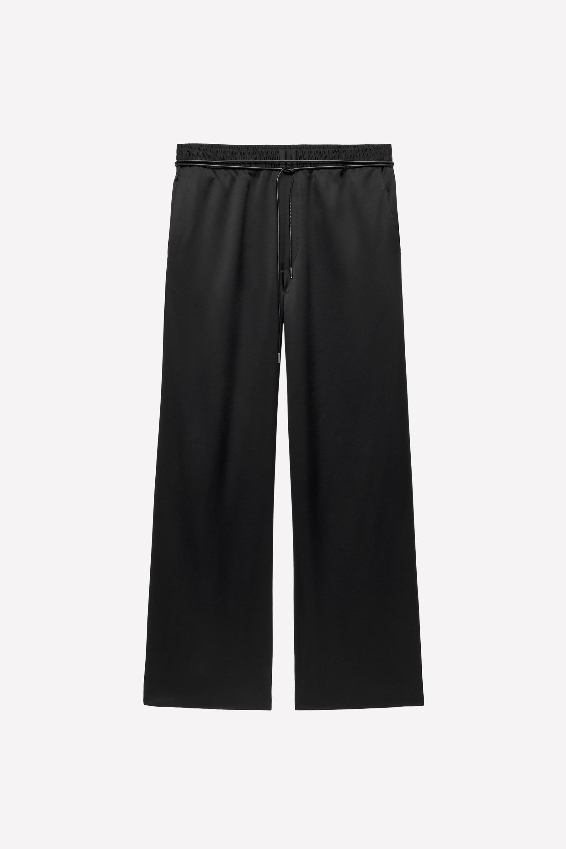 Viscose-Wool Trousers with Belt - Image 1