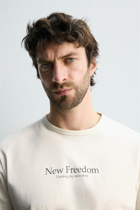 PRINTED TEXT T-SHIRT - Image 5