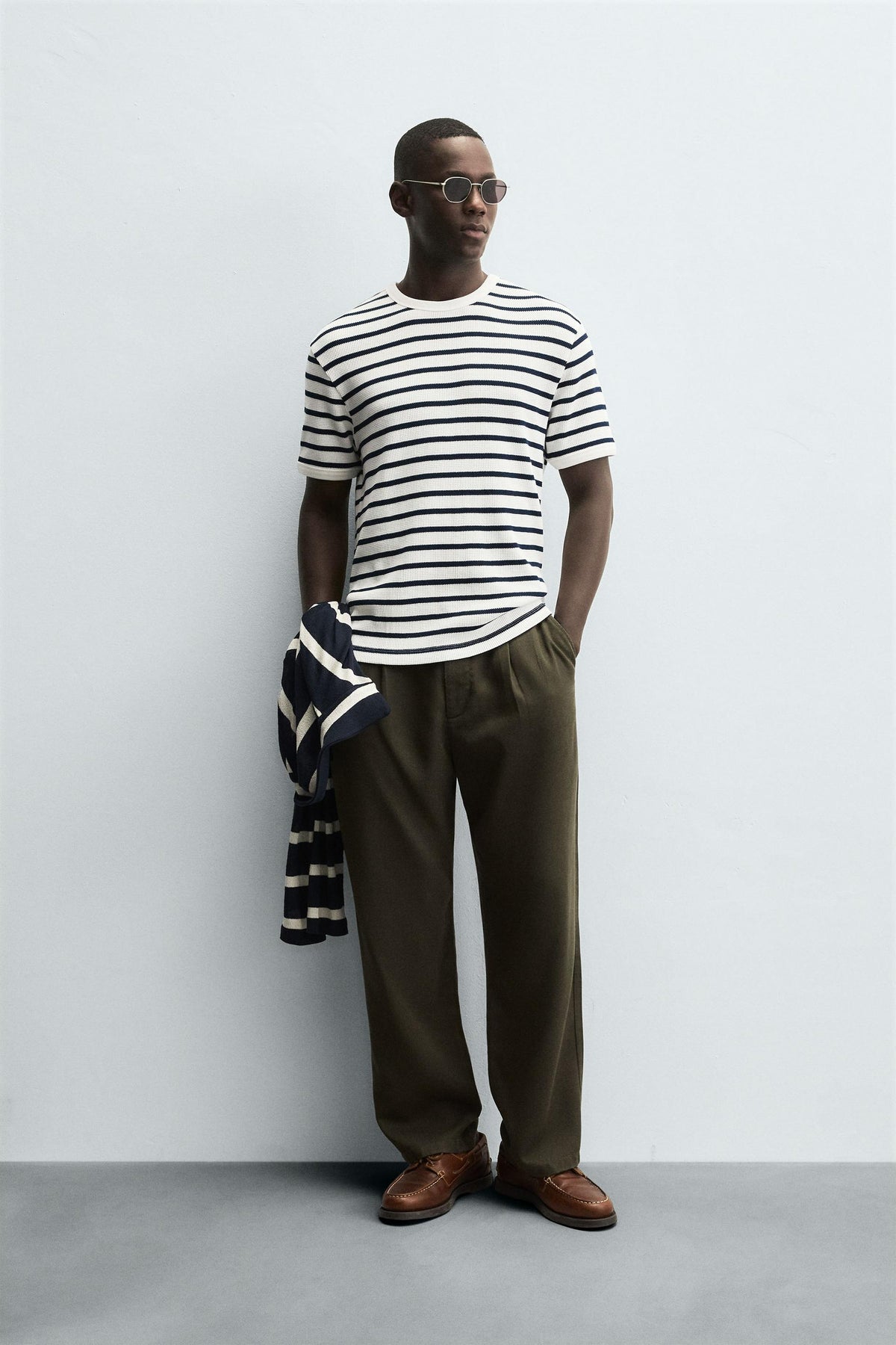 WAFFLE-KNIT TEXTURED T-SHIRT - Image 1