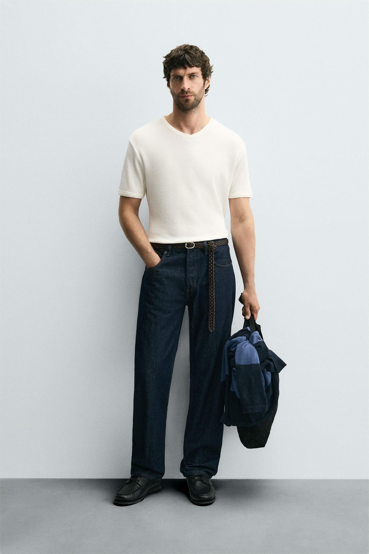 WAFFLE-KNIT TEXTURED T-SHIRT - Image 1