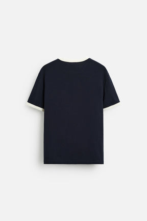 BASIC CONTRAST RIB T-SHIRT - Image 6
